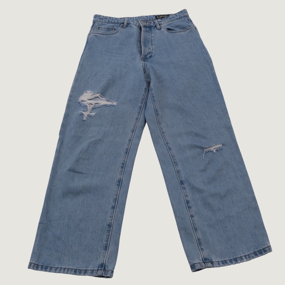BLANKNYC The Baxter Jeans Women Blue Distressed Ribcage Straight Leg 29 07ZF2700